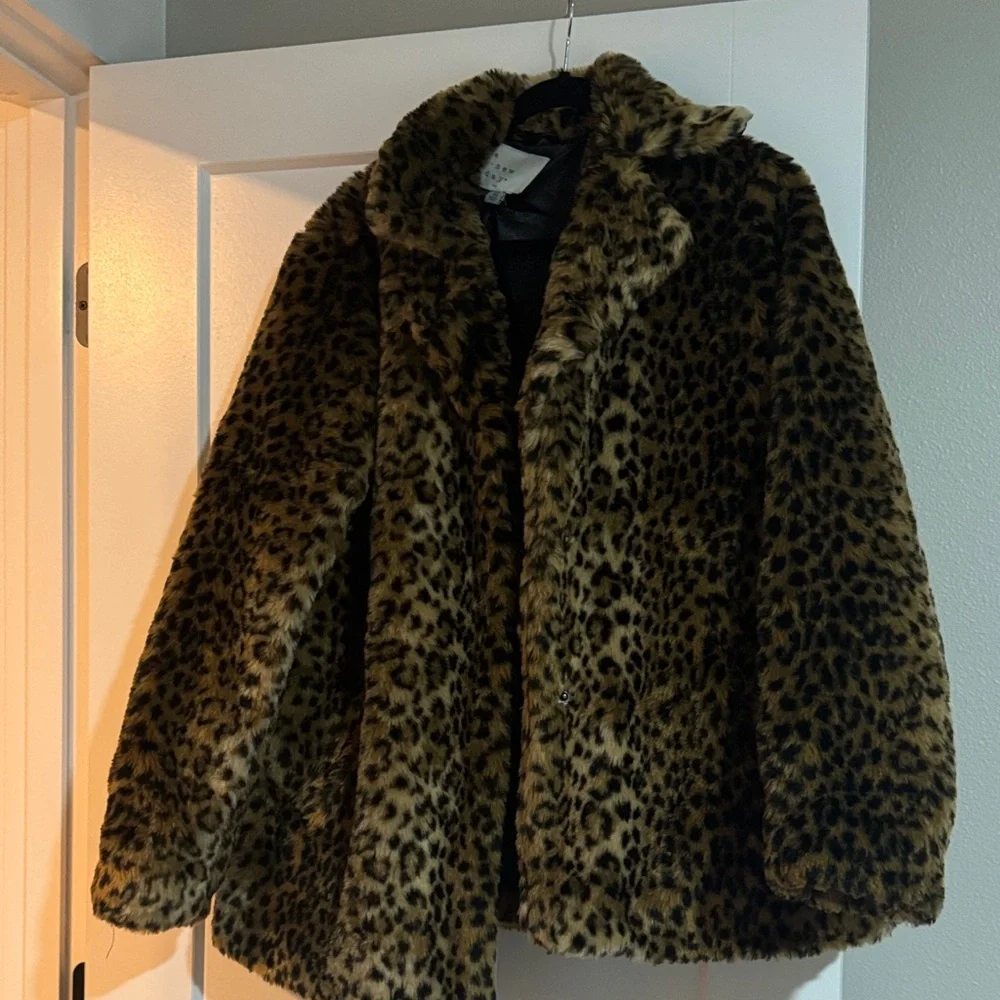 a new day Leopard Print Faux Fur Coat - Picture 2 of 4